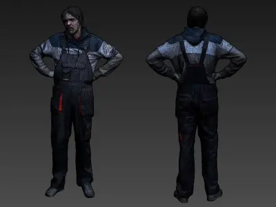 Stylized Car Mechanic Character 3D model