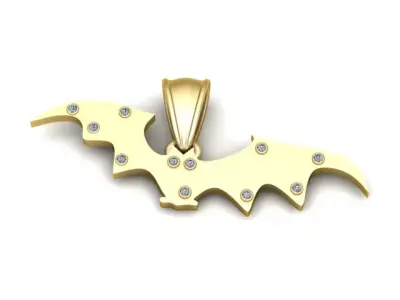 Golden Bat Pendant  3D Printable Model 3D print model