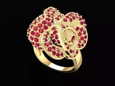 Luxury Lion Head Diamond Men Ring 1674 3D print model