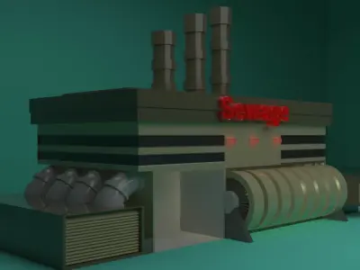 The Sewage Plant-Low Poly 3d model Low-poly 3D model