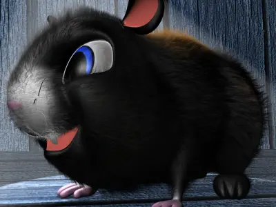 Cartoon Hamster Rigged Low-poly 3D model