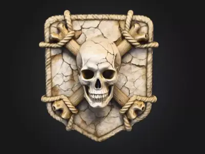 Cracked Skull Crest Low-poly 3D model