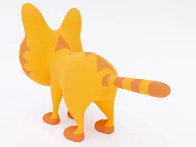 Cat 3dmodel cartoon with big eyes 3D model