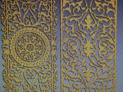 decor two gold carved panels on table 3D print model