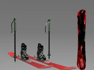 Ski Equipment  3D Model Pack