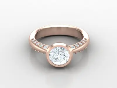 Solitare Women Diamond Ring 3D print model