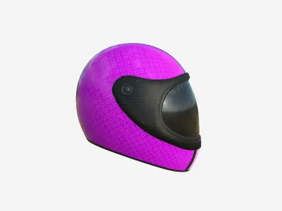 Cartoon Helmet Kart A05 Pink - Character Design Low-poly 3D model