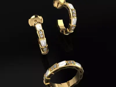 Bvlgari Serpenti Ring and Earrings  3D print model