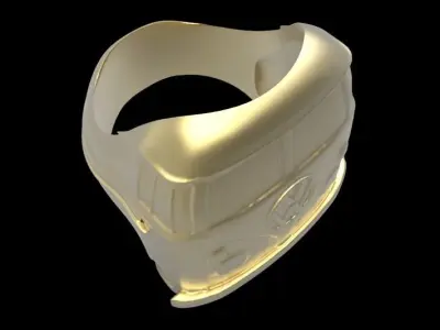 Hippie Van Car Front Grill Unisex Mens Ring 3D print model