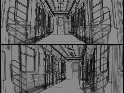 Subway Car Interior HDR Low-poly 3D model