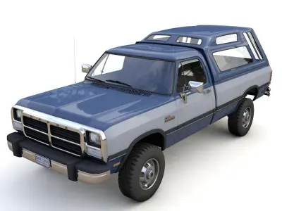 DODGE POWER RAM 250 1993 Single Cab 3D model