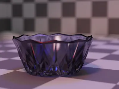 Glass Crystal Bowl Free low-poly 3D model