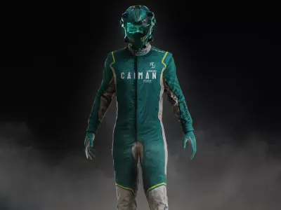 Sci Fi Racing Pilot Low-poly 3D model