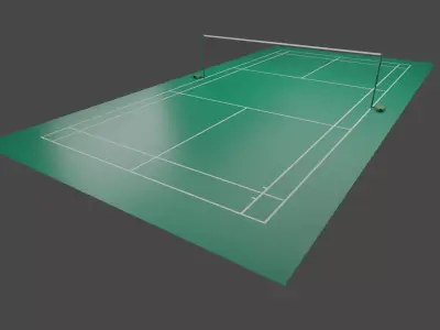 Principled BSDF Badminton court 3D Low-poly 3D model