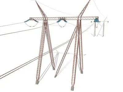 Electricity Pole 24 Weathered Low-poly 3D model