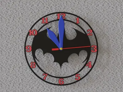 batman wall clock 3D print model