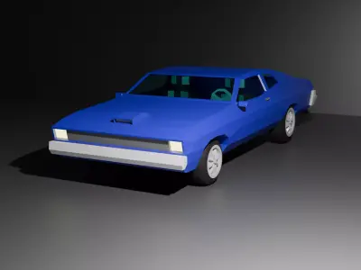Low Poly American Muscle Car Low-poly 3D model