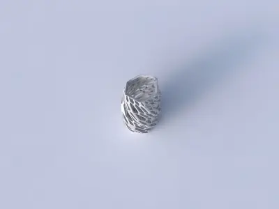 Vase twisted arc hexagon with faceted organic lattice 3D print model