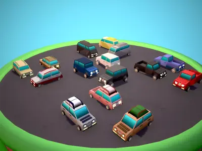 Pak cars 2 Low-poly 3D model