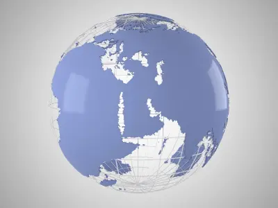 Globe News Skeleton Lavender 3D model