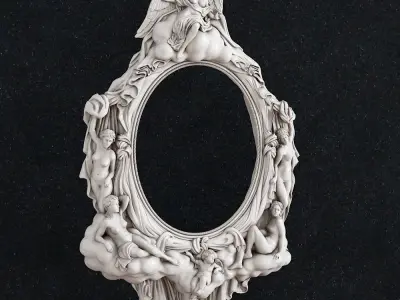 Picture frame woman baby 3D print model