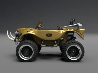 Cartoon Monster Truck 3D Model 3D model