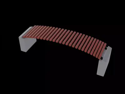 Street Bench Free low-poly 3D model