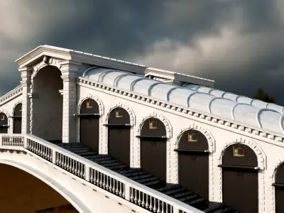 Rialto Bridge  Low-poly 3D model