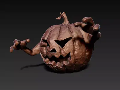 Halloween Pumpkin Monster Trying to Catch You 3D print model