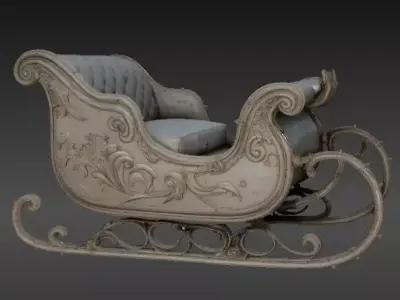Christmas Sleigh 3D Model Elegant Holiday Sleigh 3D model