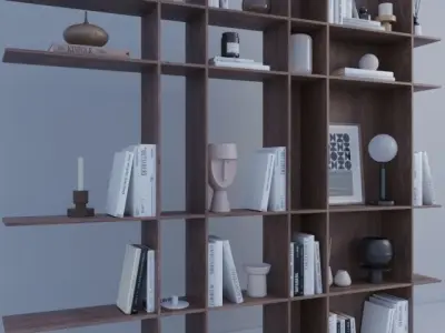 Rack decorative set -  Set de decoracion 3D model