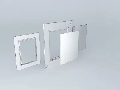 Picture Frame Bespoke Edwardian Complete with Mount Back Glass Free 3D model
