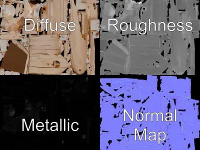 Wooden Birdhouse Model Pack with Natural Texture Low-poly 3D model