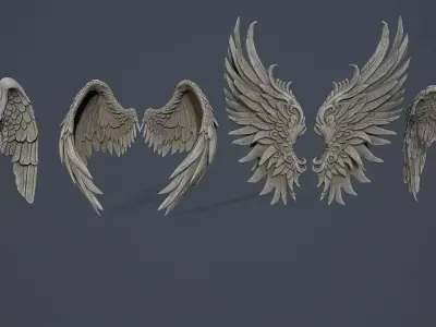 Angel Wings PBR Low-poly 3D model