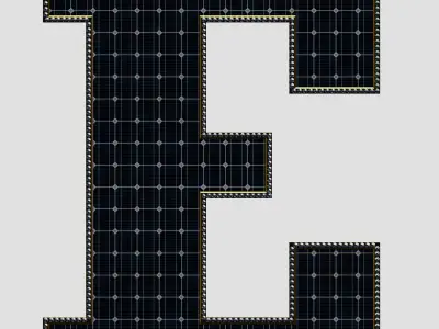 Solar Panel Letter - E 3D model
