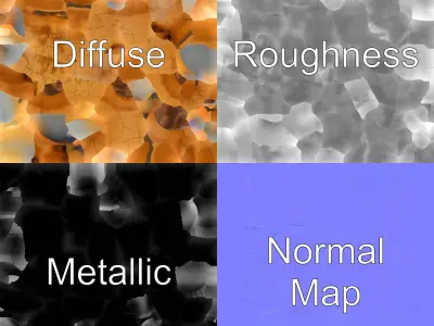 Rustic Cracked Amphora model pack Low-poly 3D model