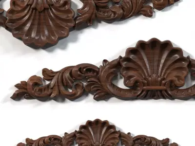 Horizontal carved decor 1601 3D model