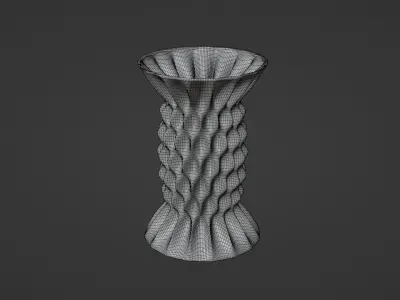 Vase porcelain blue 3D model