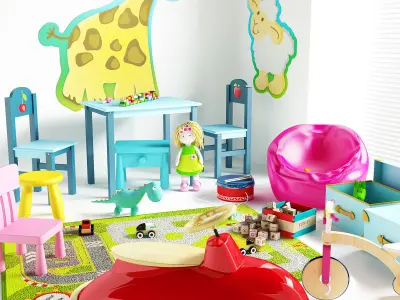 Pouf Yellow 3D model