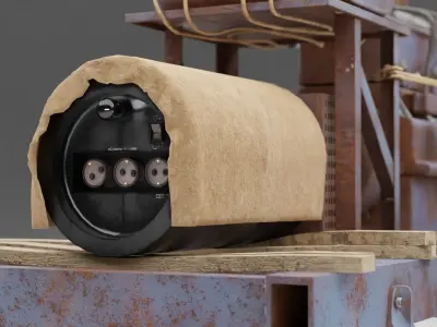 Old Rusty Generator Low-poly 3D model