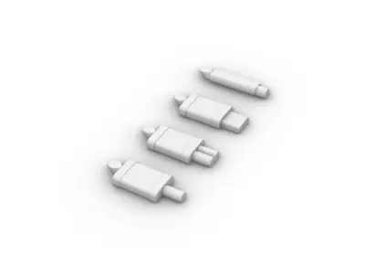 Straight Mufflers for 1-64 scale HotWheels 3D print model