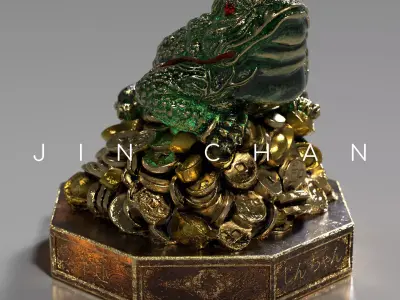 Jin Chan Money Frog Low-poly 3D model