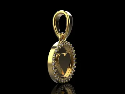 Card hearts pendant model 608 3D print model