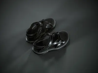 Sport Sandals Low-poly 3D model
