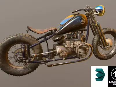 Motocycle heavy  M72  Model low-poly 3D model Low-poly 3D model
