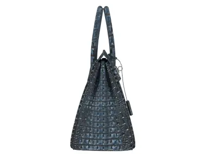 Hermes Crocodile Leather Bag Bleu Marine Navy Handbag 3D Model Low-poly 3D model