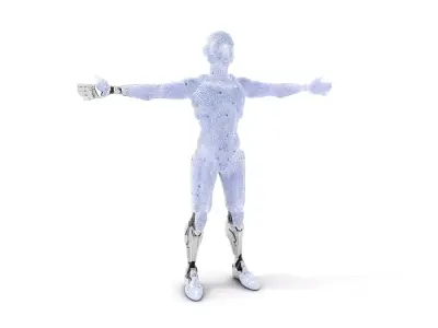 Humanoid Robot Armature Model Pack Low-poly 3D model