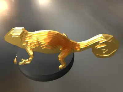 Parametric Chamaeleon Low-poly 3D model