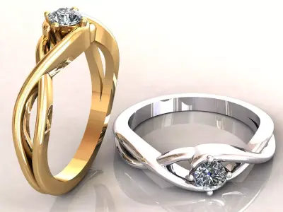 Twisted Knot Ring 22pt 3D print model