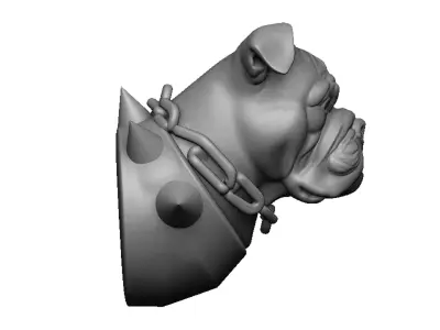 bulldog head 3D print model